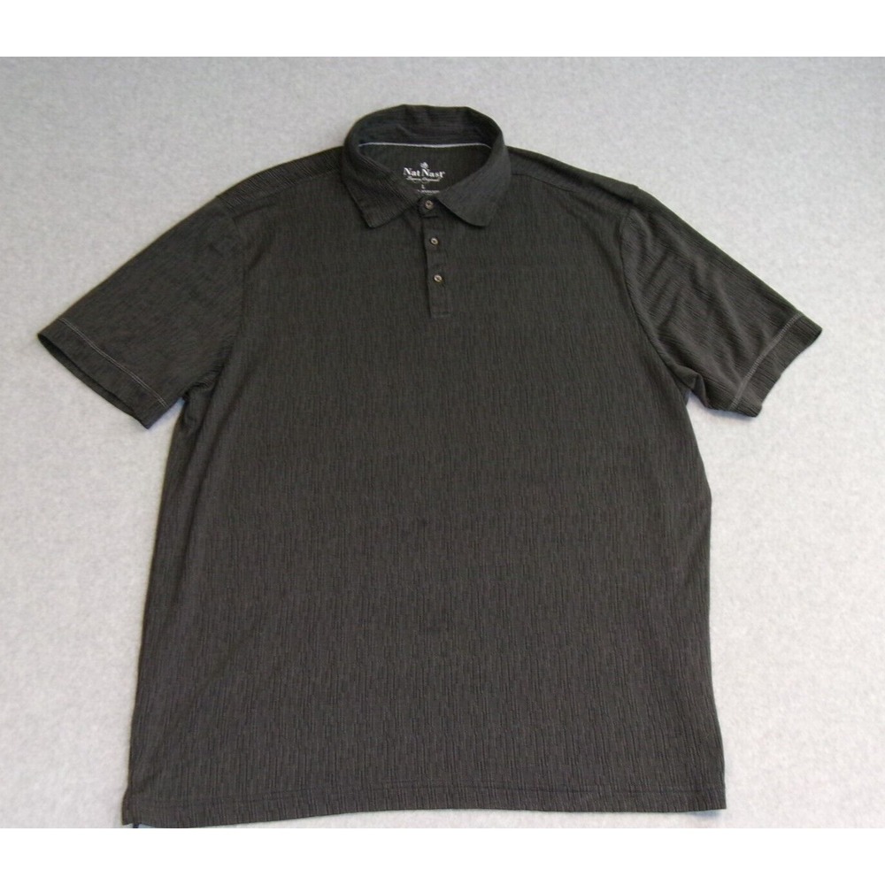 Nat Nast Shirt Mens Large Black Polo Pullover Sports Golf Outdoor Summer Casual‎